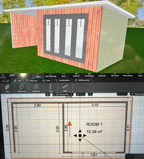 garden room cad drawing wales